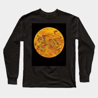 Chinese Yellow Dragon, pen & ink, acrylic painting Long Sleeve T-Shirt